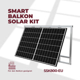 Balkonkraftwerk mit 2x410W Solarmodule der Marke Sunova Solar SS-410-54MDH, 800W Wechselrichter APsystems EZ1-M, 5m Schutzkontaktkabel, 4 x 2m DC Kabel, mit Halterung
