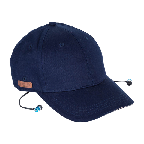 DIGGER – Bluetooth-Kappe mit Kopfhören und Mikrofon (Weiß / Dunkelblau)