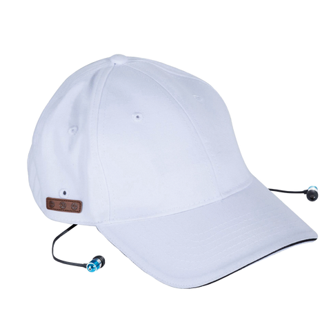 DIGGER – Bluetooth-Kappe mit Kopfhören und Mikrofon (Weiß / Dunkelblau)