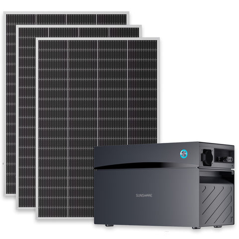 SUNSHARE Ray Lite Solarmodule mit Glory Stromspeichersystem als Komplettlösung für Solarstromerzeugung und -speicherung.