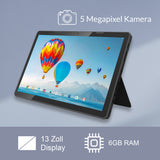 13.3 Zoll XORO MegaPAD 1333 Pro Tablet-PC mit FullHD IPS Display, Android 13, 10.000 mAh Akku, 2.0GHz 64Bit OctaCore CPU, 6 GB RAM, 128 GB Flash, 5G WiFi, Bluetooth, Kartenleser, 5 MP Kamera, USB-C