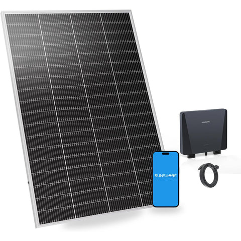 SUNSHARE Ray Lite Basic Kit 200 W Balkonkraftwerk – N-TOPCon Solarmodul, Smart Mikro-Wechselrichter, Plug & Play