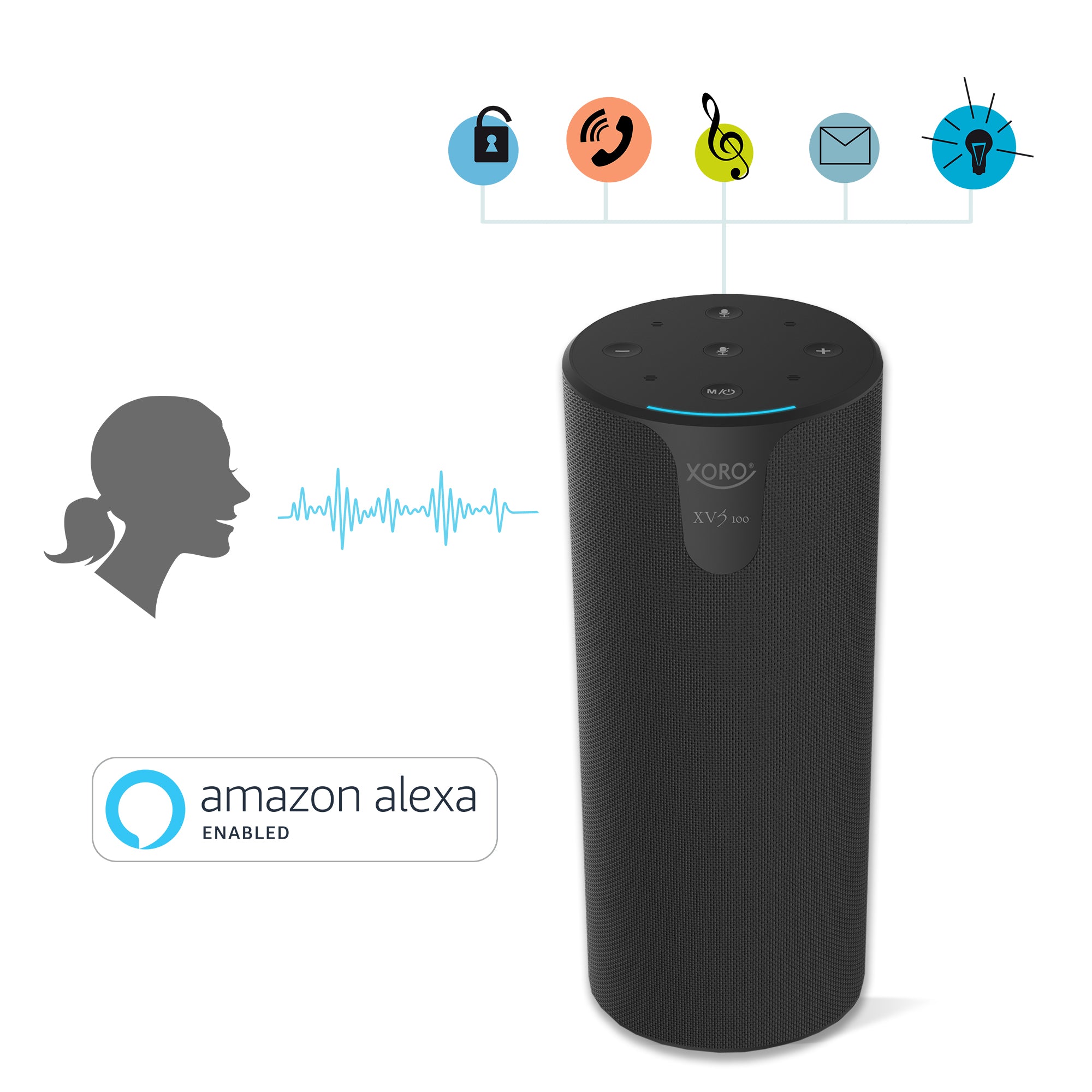 XORO XVS 100 Leistungsstarker WIFI / Bluetooth®-Lautsprecher über Amazon Alexa