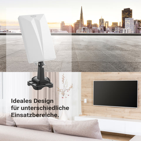 XORO HAN 600 DVB-T2 Antenne mit eingebautem Verstärker & LTE Filter für den Innen- und Außenbereich