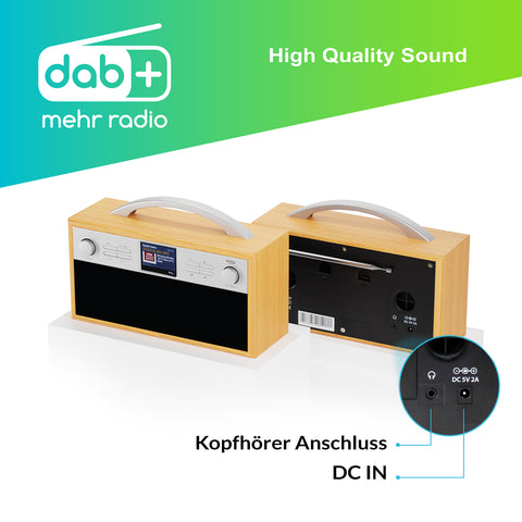 XORO DAB 250IR - tragbares DAB+/FM/Internetradio mit WLAN, Bluetooth, Spotify Connect, Podcast, 2.4 Zoll Farbdisplay, Weckfunktion, APP-Steuerung, Teleskopantenne