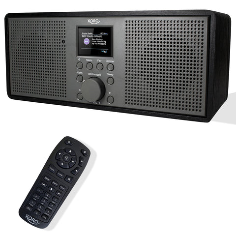 XORO DAB 700 IR - Stereo Internet Radio, DAB+/UKW, WLAN, Spotify Connect, Bluetooth, USB Mediaplayer, 2x10 Watt Stereo-Lautsprecher, Weckfunktion, Farbdisplay