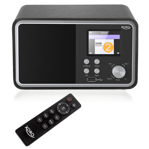 XORO HMT 300 V2 Internet Radio black (2.4" Color LCD, BT, RC, 1x3W, Spotify Connect)
