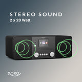 XORO HMT 620 Internetradio mit CD-Player, DAB/DAB+/FM Radio, WLAN, Bluetooth, Spotify Connect, MP3 USB Player, Netzwerkstreaming, AUX IN, 2 x 10 Watt Lautsprecher (Stereo), externe Antenne F-Anschluß
