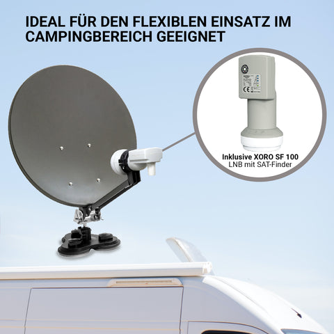 XORO MCA 38 HD Set 38.5 cm Camping Satellitenantenne inkl. DVB-S2 Receiver