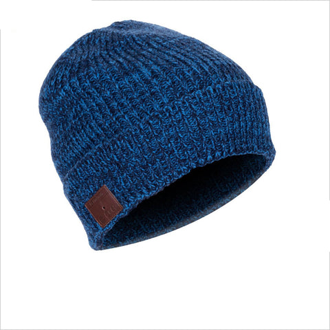 DIGGER - Beanie - eingebaute Stereo Kopfhörer und Mikrofon, Bluetooth, eingebauter Akku (100mAh) Blau / Grau