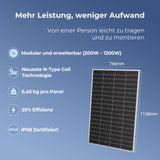 SUNSHARE Ray Lite Solarmodul 200 W – Kompaktes N-TOPCon PV-Modul mit hoher Effizienz