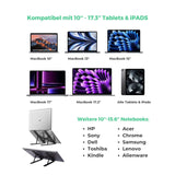 XORO Laptop Ständer Laptop Ständer für 10" bis 15,6" Laptops bzw. Tablet PCs, 7-stufig höhenverstellbar