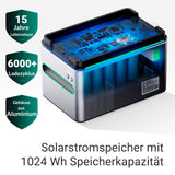 SUNSHARE Ray Lite 800 W Mini-Balkonkraftwerk mit Halterung und 1024 Wh SPS 1124 Stromspeicher - platzsparendes Komplettset für Stadtwohnungen
