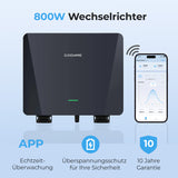 SUNSHARE Ray Lite 400 W Mini-Balkonkraftwerk mit Halterung und 1024 Wh SPS 1124 Stromspeicher - platzsparendes Komplettset für Stadtwohnungen