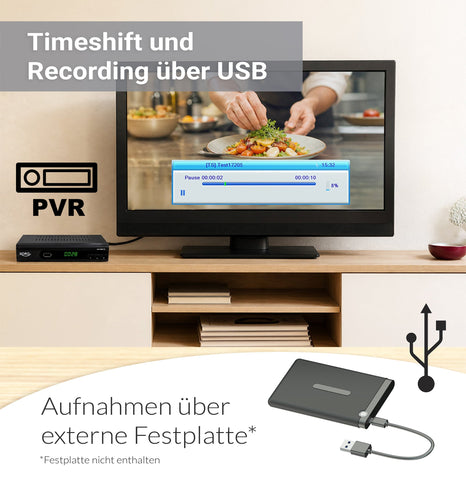 XORO HRS 8660 V2 mit PVR, Timeshift und TV-Aufnahme auf externe USB-Festplatte