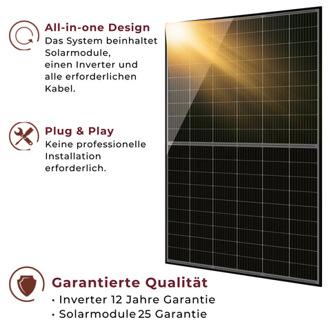 Balkonkraftwerk, 4x430W Solarmodul, mit 2016 Wh Speicher SPS 2155, Halter PVH 60