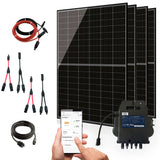 Balkonkraftwerk 1720W Komplettset mit 4 x 430W Bifalzial Module Glas-Glas der Marke Sunova Solar, Steckdose, APsystems Wechselrichter, 5 Meter Schuko-, 4 x 2 Meter DC Kabel, ohne Halterung