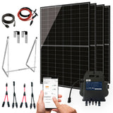 SUNOVA Balkonkraftwerk 1720W Komplettset mit 4×430W bifazialen Glas-Glas Modulen, APsystems Wechselrichter & PVH 220 Halterung