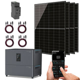 MARSTEK Balkonkraftwerk 1720W Komplettset mit 4× Sunova 430W bifazialen Modulen, Jupiter C Plus 2,56 kWh Solarspeicher inkl. JC+ B2500 Erweiterungsbatterie und CT002 Smart Meter