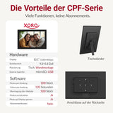 XORO CPF 10CF Digitaler WLAN Fotorahmen 10,1 Zoll mit Touchscreen & App-Steuerung