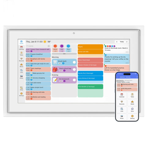 Smart Family Planner Funktionen – Kalender, Nachrichten, Wetter, Fotos und Touchdisplay in einem Gerät