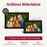 XORO CPF 11CF Digitaler WLAN Fotorahmen 11 Zoll mit Touchscreen & App-Steuerung