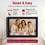 XORO CPF 11CF Digitaler WLAN Fotorahmen 11 Zoll mit Touchscreen & App-Steuerung