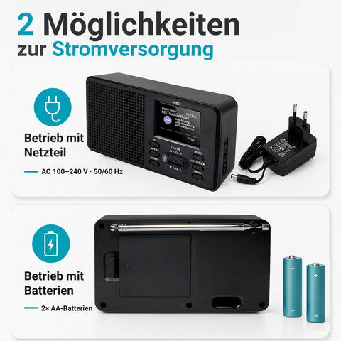 XORO DAB 142 DAB/DAB+/UKW Radioempfang & 2.4" Farbdisplay. Bluetooth Lautsprecher