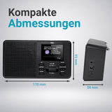 XORO DAB 142 DAB/DAB+/UKW Radioempfang & 2.4" Farbdisplay. Bluetooth Lautsprecher