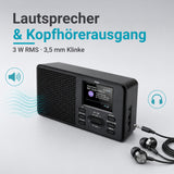XORO DAB 142 DAB/DAB+/UKW Radioempfang & 2.4" Farbdisplay. Bluetooth Lautsprecher