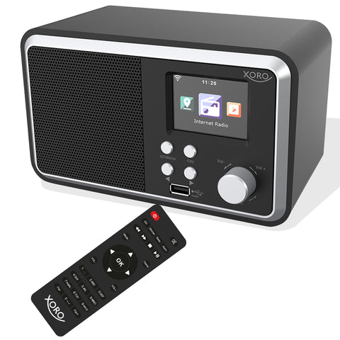 XORO DAB 300 IR Internetradio mit DAB+, UKW, WLAN & Bluetooth – vielseitiges Digitalradio mit Wecker und USB-Ladefunktion