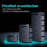 SUNSHARE Ray Lite 600W Balkonkraftwerk mit Glory Stromspeicher und Balkonhalterungen  – Modulares Solarsystem mit 1,5 kWh Startkapazität, flexibel erweiterbar, N-Type TOPCon Module