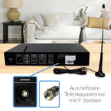 XORO HFT 440 Pro mit ausrichtbarer DAB+/FM-Antenne und Anschluss für externe F-Stecker-Antenne