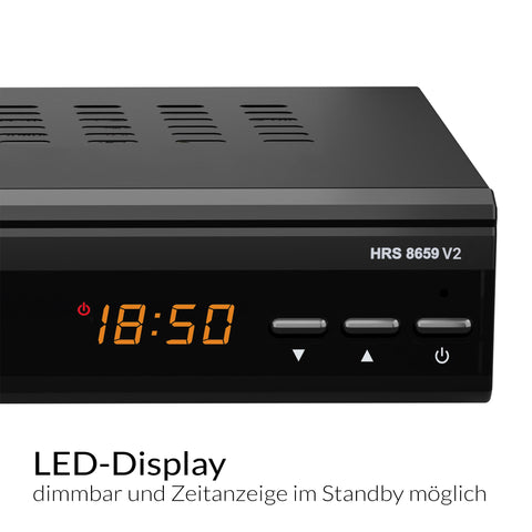 XORO HRS 8659 V2 HD DVB-S2 Satellitenreceiver mit HDMI, SCART, USB-Mediaplayer, Unicable 1+2 und 12V-Eingang