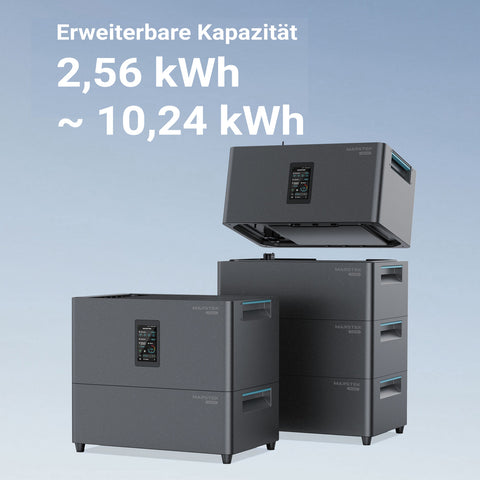 MARSTEK Jupiter C Plus +2,56 kWh Speicher für Balkonkraftwerke mit bis zu 10 Jahren Garantie, All-in-One mit 2400 W PV-Eingang, 4 MPPT, Plug & Play
