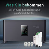MARSTEK - 2,56 kWh Speicher Set mit Shelly Pro 3EM 120A für Balkonkraftwerke mit bis zu 10 Jahren Garantie, All-in-One mit 2400 W PV-Eingang, 4 MPPT, Plug & Play