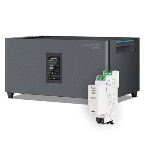 MARSTEK - 2,56 kWh Speicher Set mit Shelly Pro 3EM 120A für Balkonkraftwerke mit bis zu 10 Jahren Garantie, All-in-One mit 2400 W PV-Eingang, 4 MPPT, Plug & Play