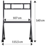 XORO Rollbar Ständer für interaktive Displays & MeetingPADs bis 86 Zoll