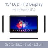 XORO MegaPAD 1333 Pro 2 – 13,3" Full HD Android 15 Tablet mit 128 GB, 6 GB RAM & VESA-Montage