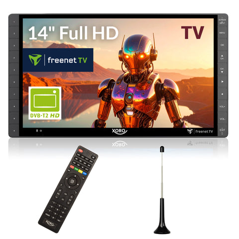 XORO PTL 1450 V2 - 14“ Full HD Fernseher mit DVBT2 HD Tuner und integriertem Irdeto CA