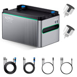 XORO SOLAR - Balkonkraftwerkspeicher SPS 1124 mit WLAN, MPP-Tracker und modulare Erweiterbarkeit, 1024-5120 Wh Kapazität, App-Steuerung, für Innen- und Außenbereich (IP65), 2x SPP 16A1 Power Plug