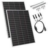 SUNSHARE Ray Lite 400 W Solarmodul-Set mit Halterung und 1,5 m MC4-Adapterkabel für Balkongeländer