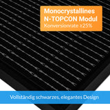 SUNSHARE Ray Balkonkraftwerk Komplettset 600/800 W mit Universalhalterung, 800 W Wechselrichter, App-Steuerung & bohrfreier Balkonmontage