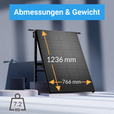 SUNSHARE Ray Balkonkraftwerk Komplettset 600/800 W mit Universalhalterung, 800 W Wechselrichter, App-Steuerung & bohrfreier Balkonmontage