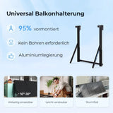 SUNSHARE Ray Balkonkraftwerk Komplettset 600/800 W mit Universalhalterung, 800 W Wechselrichter, App-Steuerung & bohrfreier Balkonmontage