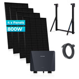 SUNSHARE Ray Balkonkraftwerk Komplettset 600/800 W mit Universalhalterung, 800 W Wechselrichter, App-Steuerung & bohrfreier Balkonmontage