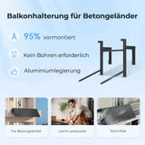SUNSHARE Ray 600/800 W Balkonkraftwerk-Komplettset für Betonbalkone – N-TOPCon Solarmodule mit 800 W Mikro-Wechselrichter, App-Überwachung & bohrfreier Betonhalterung