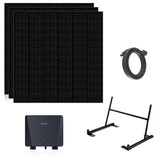 SUNSHARE Ray 855 W Flachdach- und Gartenset mit 3 Solarmodulen, Wechselrichter, Kabel und Halterung