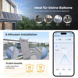 SUNSHARE Ray Lite 400 W Balkonkraftwerk mit Halterung – ultraleichtes Plug-&-Play Solarsystem