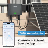 SUNSHARE Ray Lite 1000 W Mini-Balkonkraftwerk mit Halterung – 5×200 W N-TOPCon Module, Plug & Play